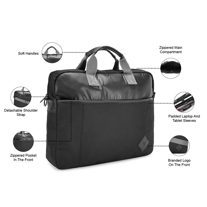 The Vertical Vortex Unisex Polyester 14 inch Laptop Business Case Black