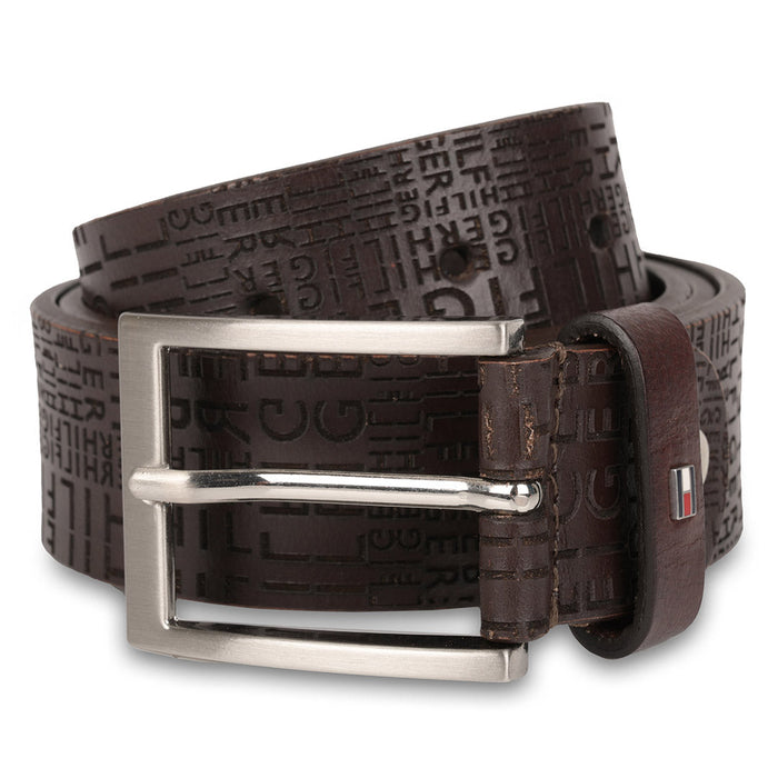 Tommy Hilfiger Alfredo Mens Non Reversible Belt Brown