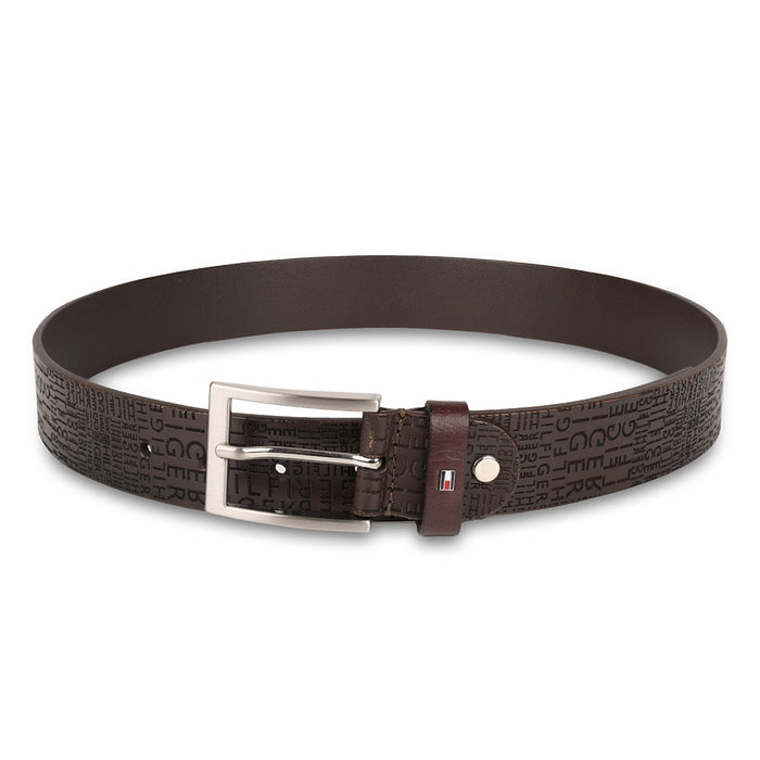 Tommy Hilfiger Alfredo Mens Non Reversible Belt Brown