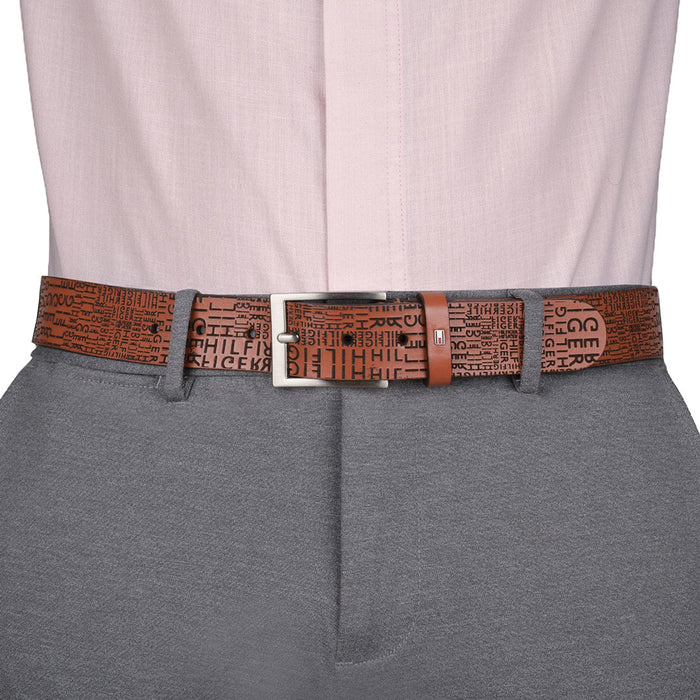 Tommy Hilfiger Alfredo Mens Non Reversible Belt Tan