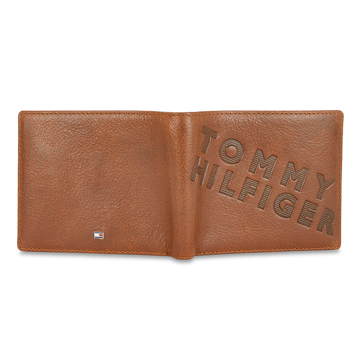 Tommy Hilfiger Oliver Mens Leather Global Coin Wallet Tan