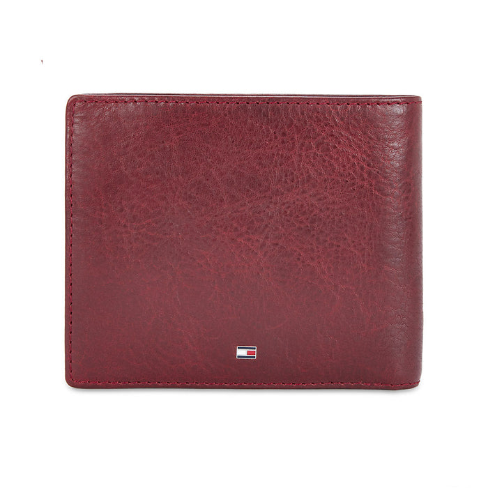 Tommy Hilfiger Oliver Mens Leather Global Coin Wallet Burgundy