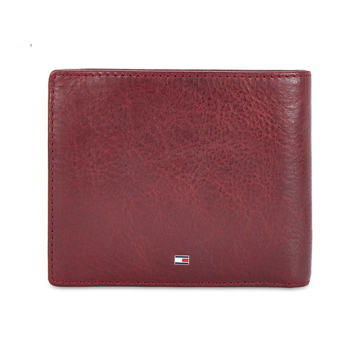 Tommy Hilfiger Oliver Mens Leather Global Coin Wallet Burgundy