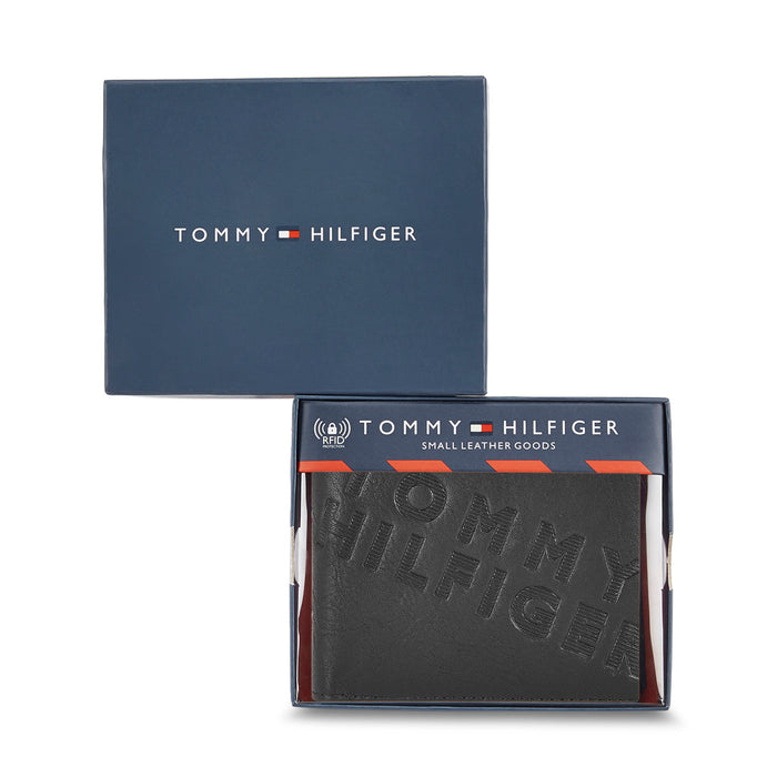 Tommy Hilfiger Oliver Mens Leather Global Coin Wallet Navy