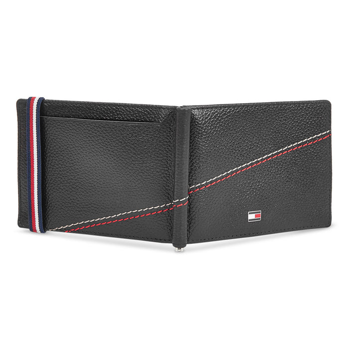 Tommy Hilfiger Adriel Men Leather Moneyclip Tan Black