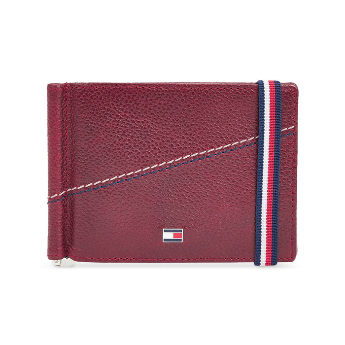 Tommy Hilfiger Adriel Men Leather Moneyclip Burgundy