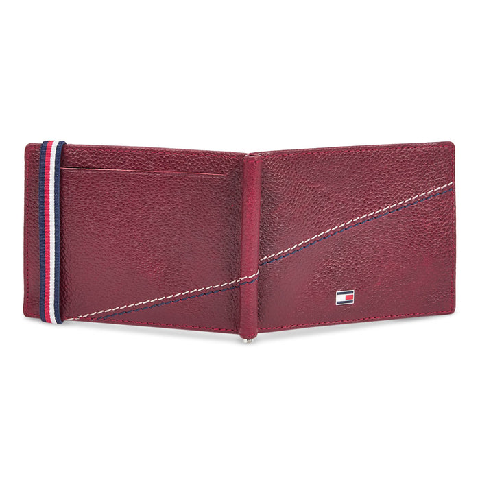 Tommy Hilfiger Adriel Men Leather Moneyclip Burgundy