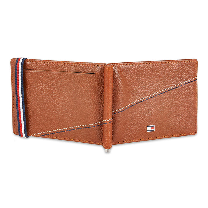 Tommy Hilfiger Adriel Men Leather Moneyclip Tan