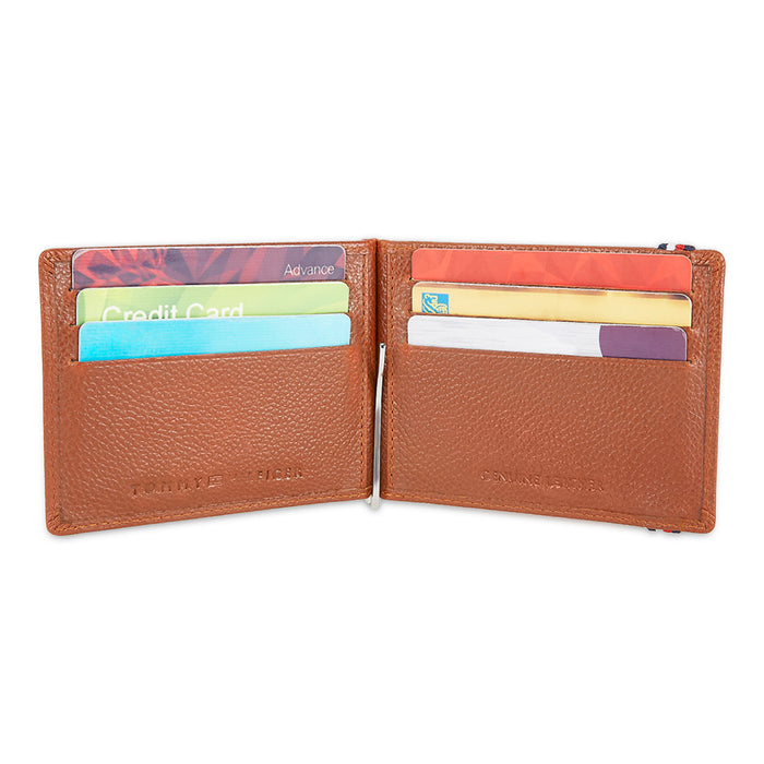 Tommy Hilfiger Adriel Men Leather Moneyclip Tan