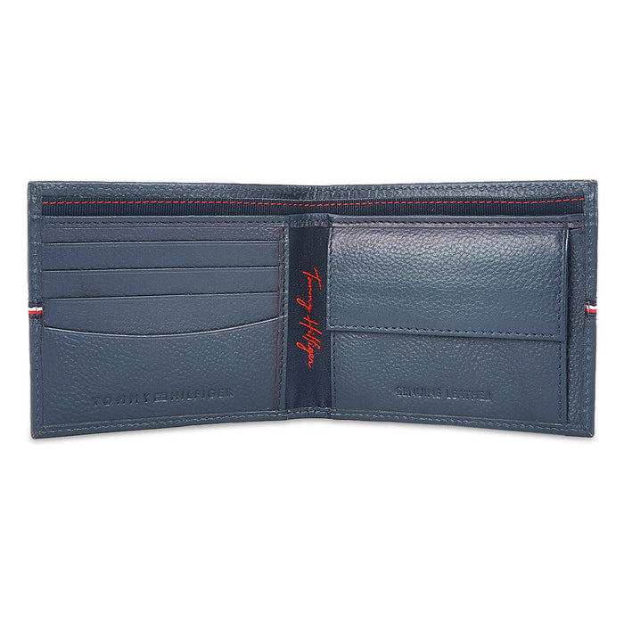 Tommy Hilfiger Yukon Mens Leather Global Coin Wallet navy