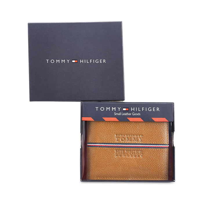 Tommy Hilfiger Yukon Mens Leather Global Coin Wallet tan