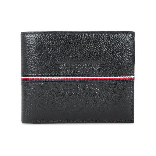 Tommy Hilfiger Yukon Mens Leather Global Coin Wallet Black