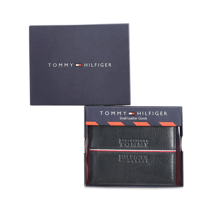 Tommy Hilfiger Yukon Mens Leather Global Coin Wallet Black