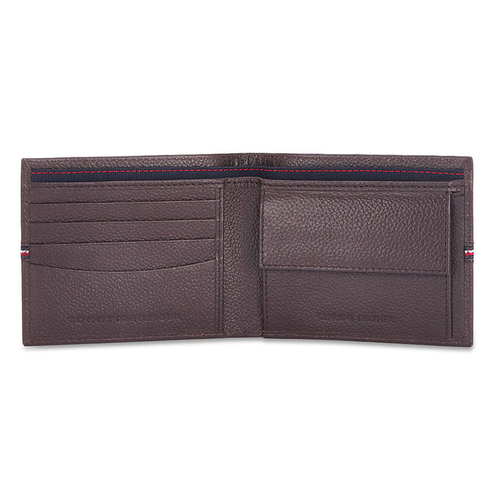 Tommy Hilfiger Yukon Mens Leather Global Coin Wallet Brown