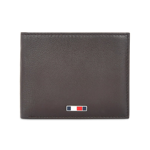Tommy Hilfiger Vilyuy Men Leather Passcase Wallet Brown
