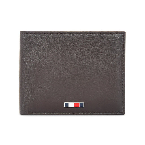 Tommy Hilfiger Vilyuy Men Leather Passcase Wallet Brown