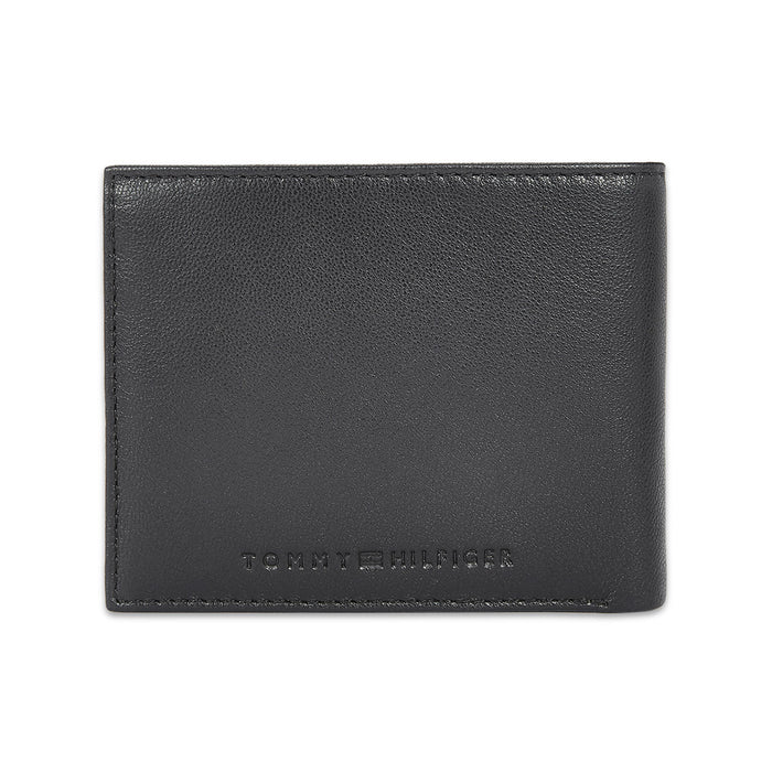 Tommy Hilfiger Vilyuy Men Leather Passcase Wallet Black