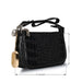 Sugarush Adriana Textured Womenbs Vegan Leather Sling Bag  Black