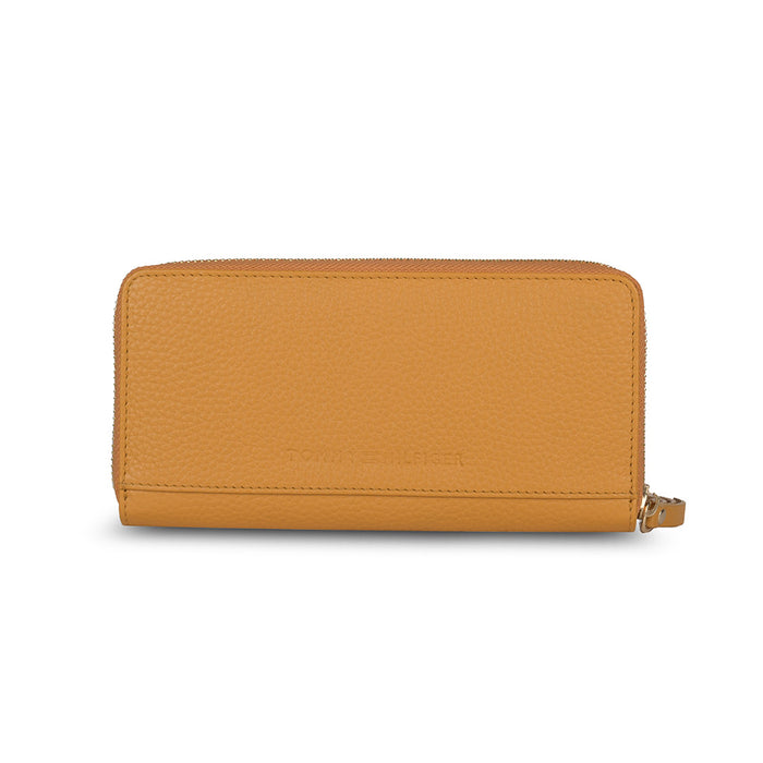 Tommy Hilfiger Amari Womens Leather Zip Around Wallet Mustard