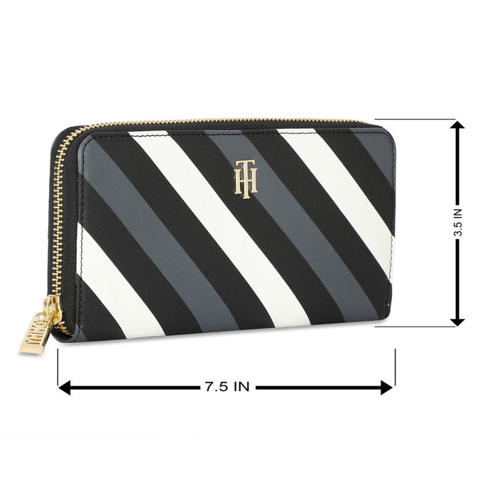 Tommy Hilfiger Rosa Womens Leather Zip Around Wallet black