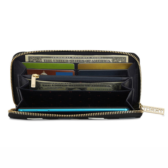 Tommy Hilfiger Rosa Womens Leather Zip Around Wallet black