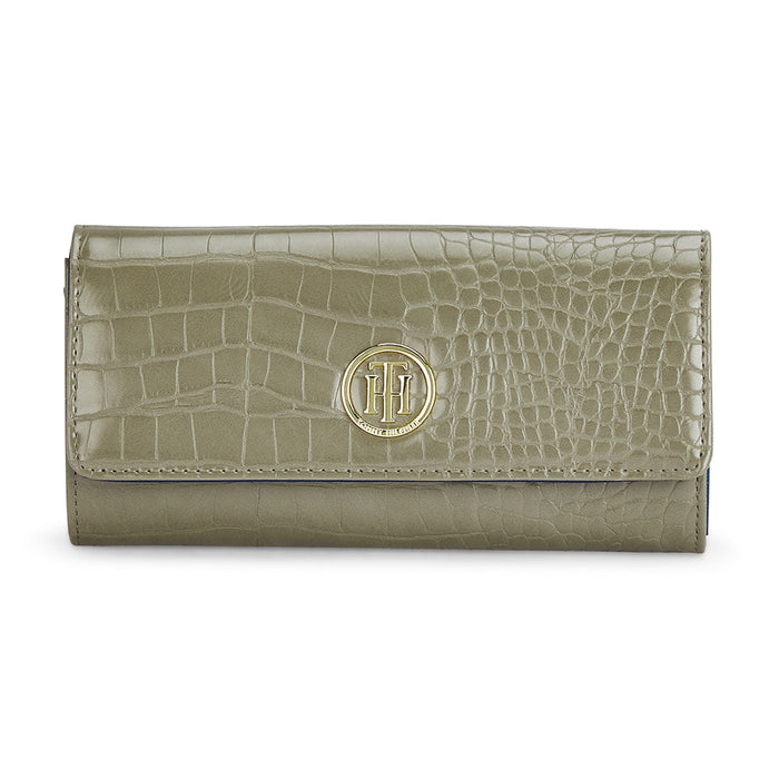 Tommy Hilfiger Jocelyn Womenbs Vegan Textured Leather Wallet cactus