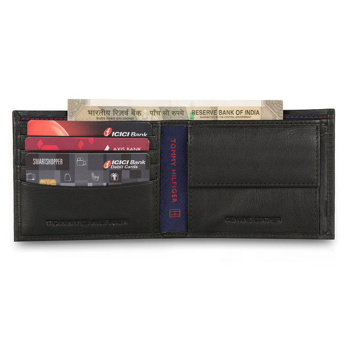 Tommy Hilfiger Finn Men Leather Global Coin Wallet Black