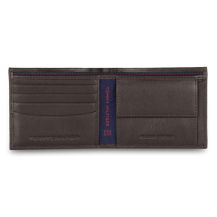 Tommy Hilfiger Finn Men Leather Global Coin Wallet Brown