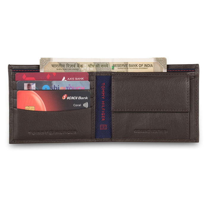 Tommy Hilfiger Finn Men Leather Global Coin Wallet Brown