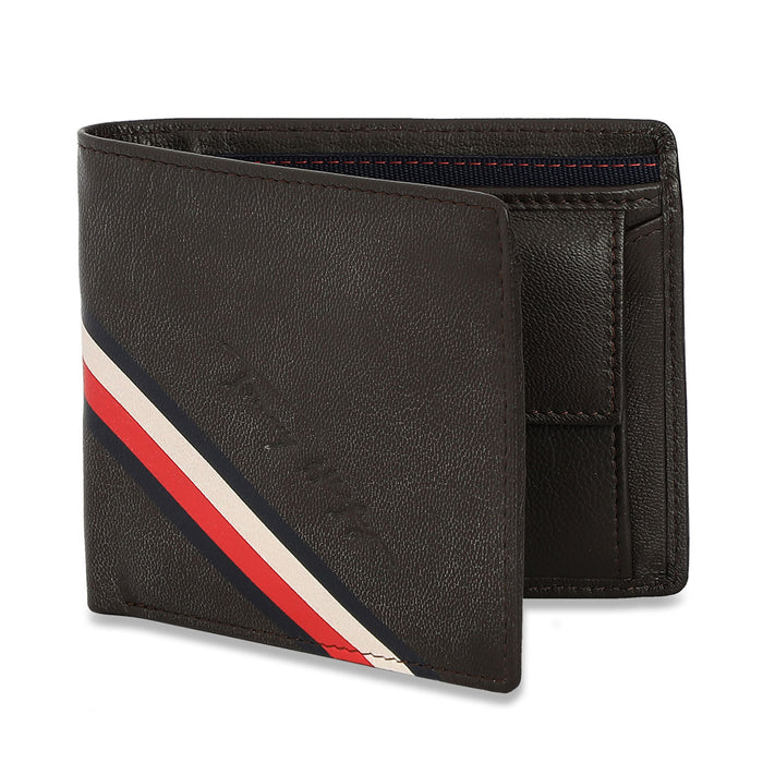 Tommy Hilfiger Elmer Mens Leather Global Coin Wallet Brown