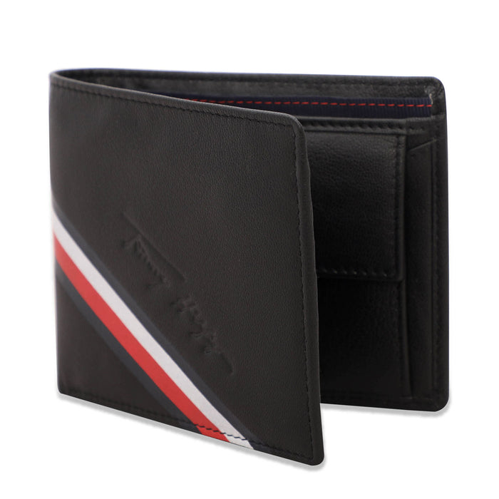 Tommy Hilfiger Elmer Mens Leather Global Coin Wallet Black