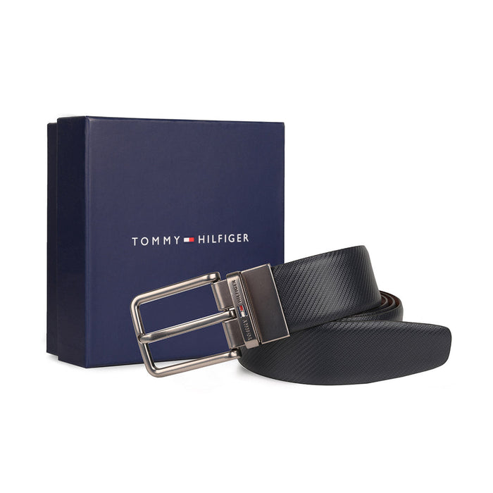 Tommy Hilfiger Archie Mens Reversible Leather Belt Black