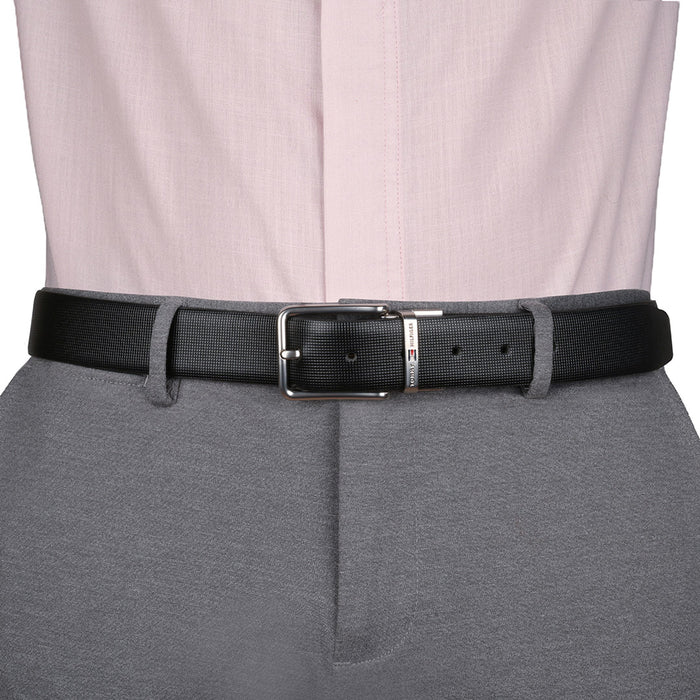 Tommy Hilfiger Edward Mens Reversible Leather Belt Black