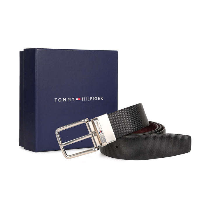 Tommy Hilfiger Edward Mens Reversible Leather Belt Black