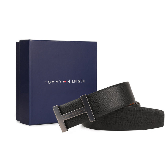 Tommy Hilfiger Ellis Mens Reversible Leather Belt Black