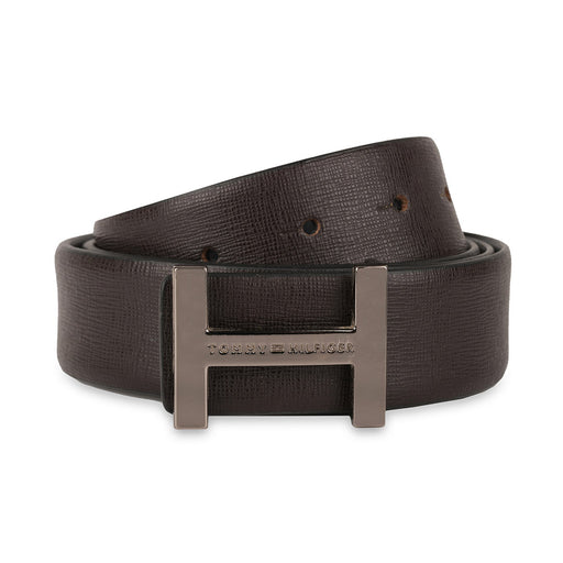 Tommy Hilfiger Ellis Mens Reversible Leather Belt Brown