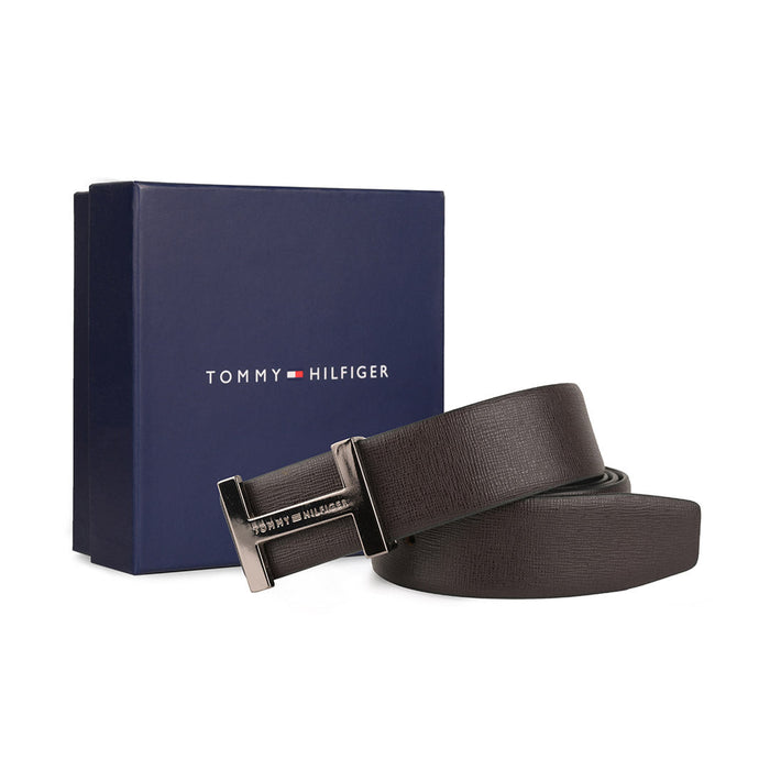 Tommy Hilfiger Ellis Mens Reversible Leather Belt Brown