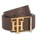 Tommy Hilfiger Derrick Mens Reversible Leather Belt Brwon