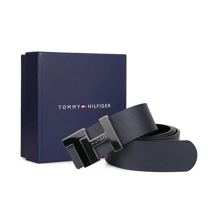 Tommy Hilfiger Sean Mens Reversible Leather Belt Navy