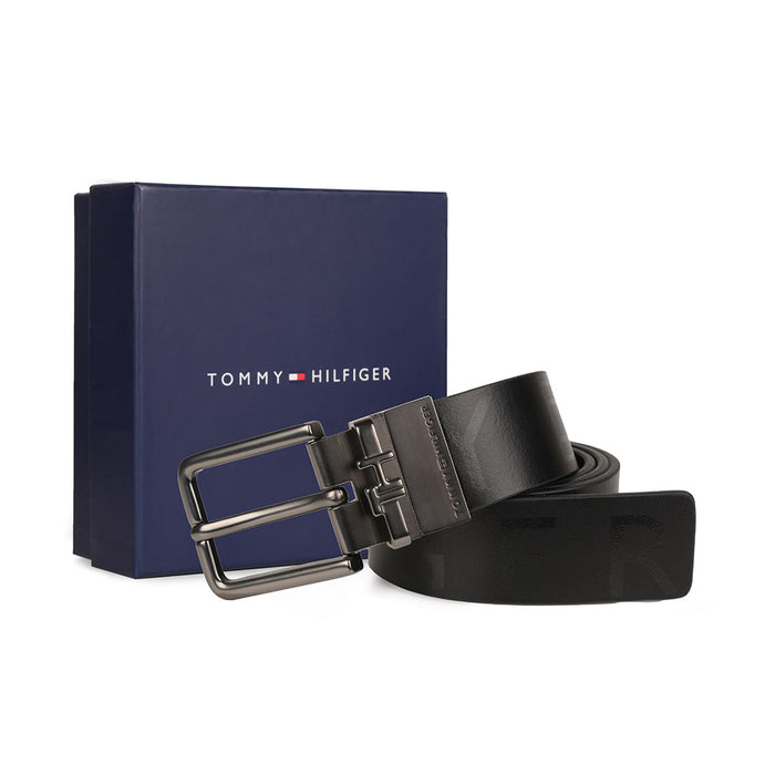 Tommy Hilfiger Sergio Mens Reversible Leather Belt Black