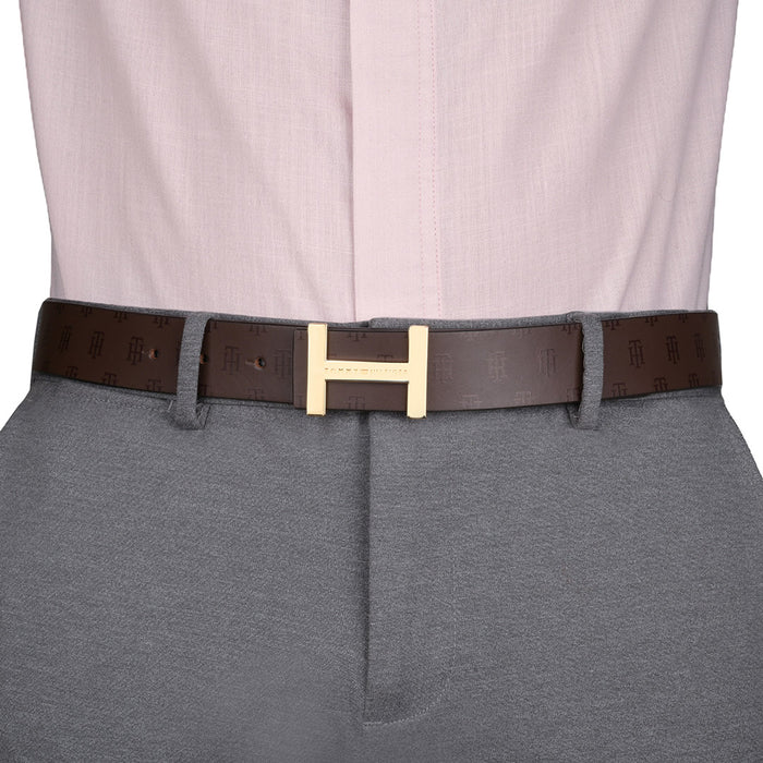 Tommy Hilfiger Ollie Mens Reversible Leather Belt Brown