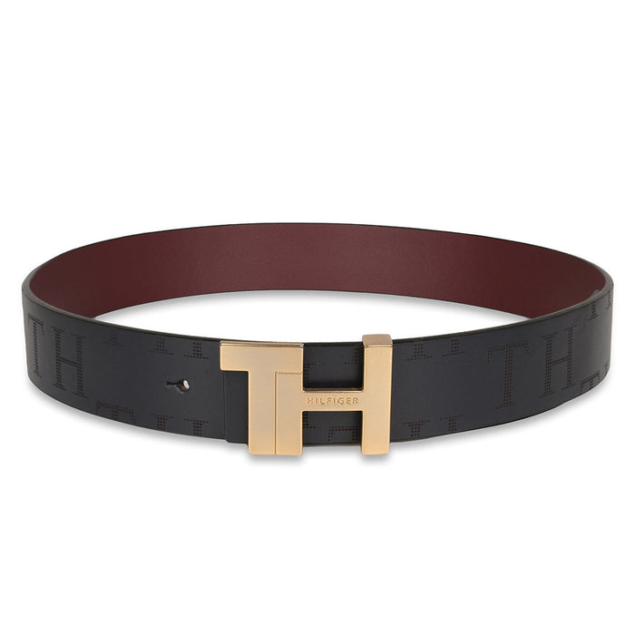 Tommy Hilfiger Otto Mens Reversible Leather Belt Navy