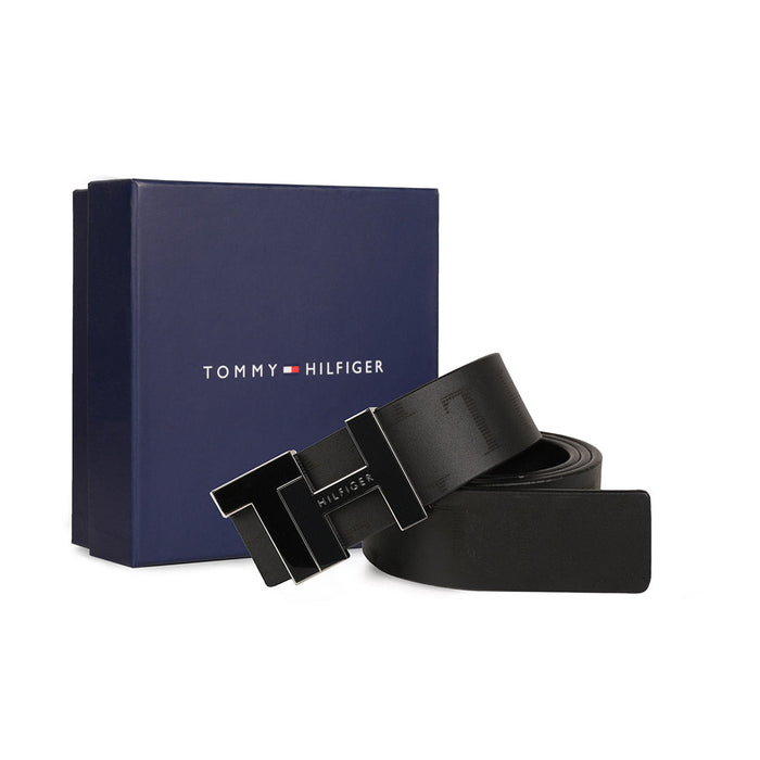 Tommy Hilfiger Otto Mens Reversible Leather Belt Black