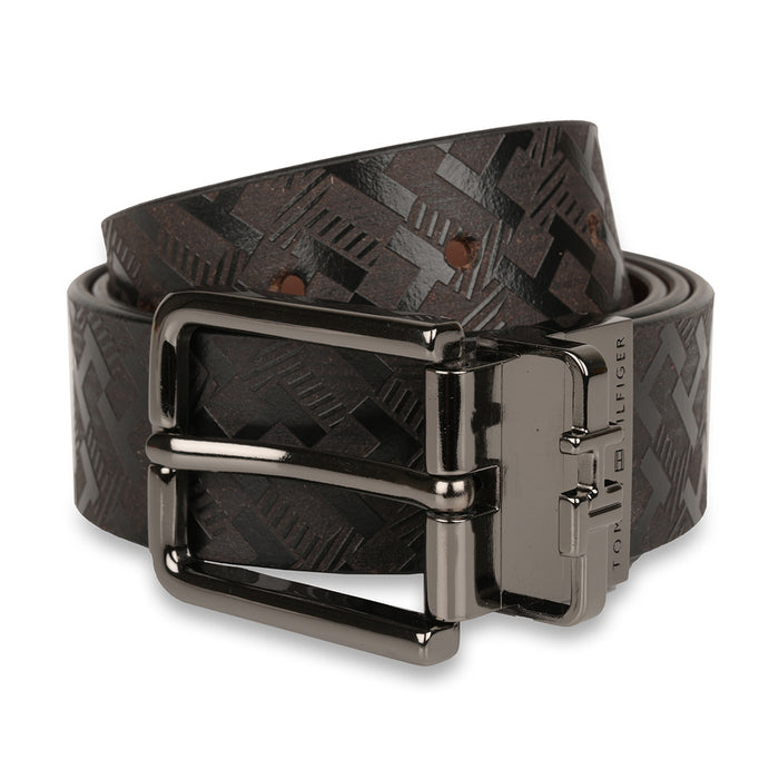 Tommy Hilfiger Teo Mens Leather Reversible Belt Black