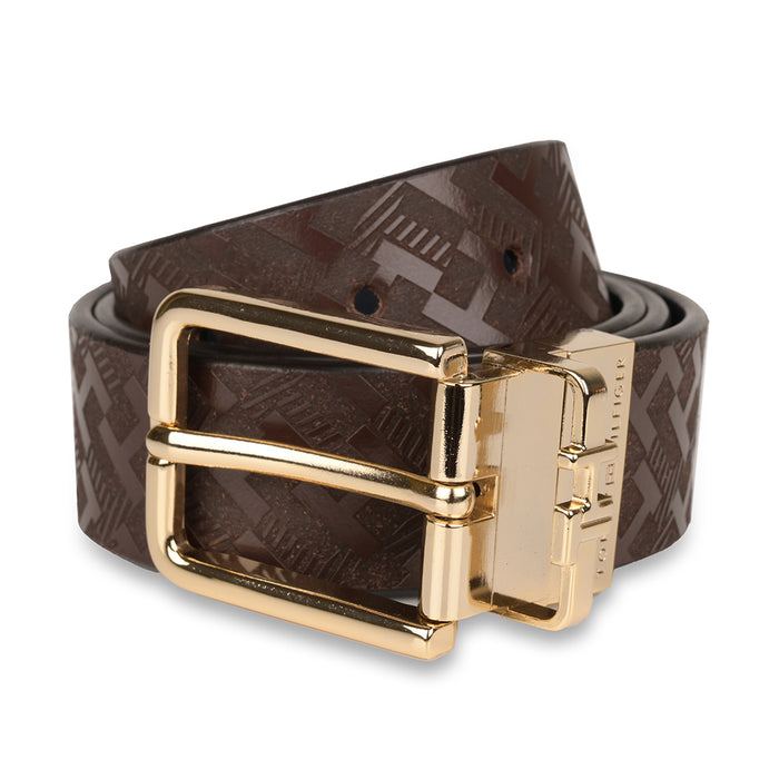 Tommy Hilfiger Teo Mens Leather Reversible Belt Brown