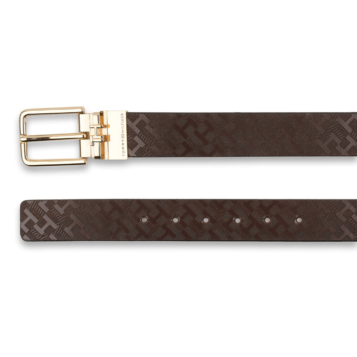 Tommy Hilfiger Teo Mens Leather Reversible Belt Brown