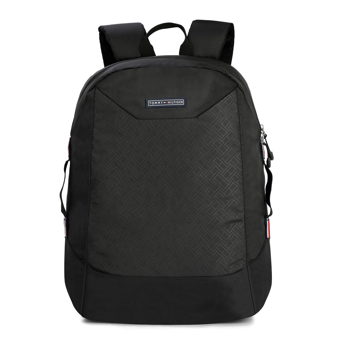 Tommy Hilfiger Carrows 20 Ltrs Black + Navy Laptop Backpack (MOQ-100)