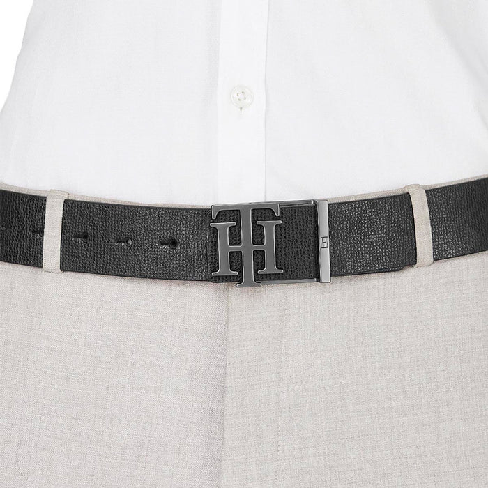 Tommy Hilfiger Denzel Men Leather Reversible Belt Black