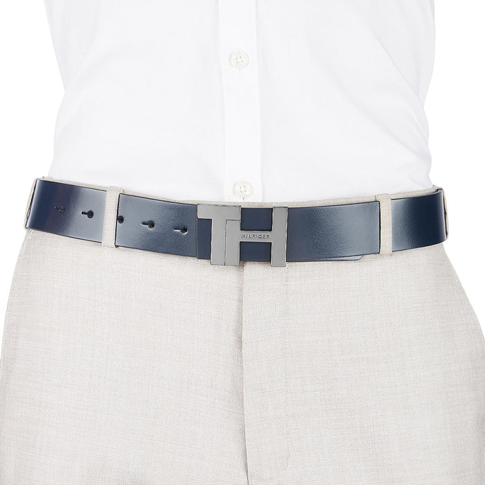 Tommy Hilfiger Cesar Men Leather Reversible Belt Navy