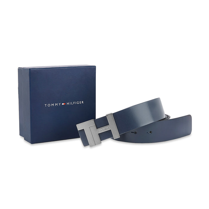 Tommy Hilfiger Cesar Men Leather Reversible Belt Navy